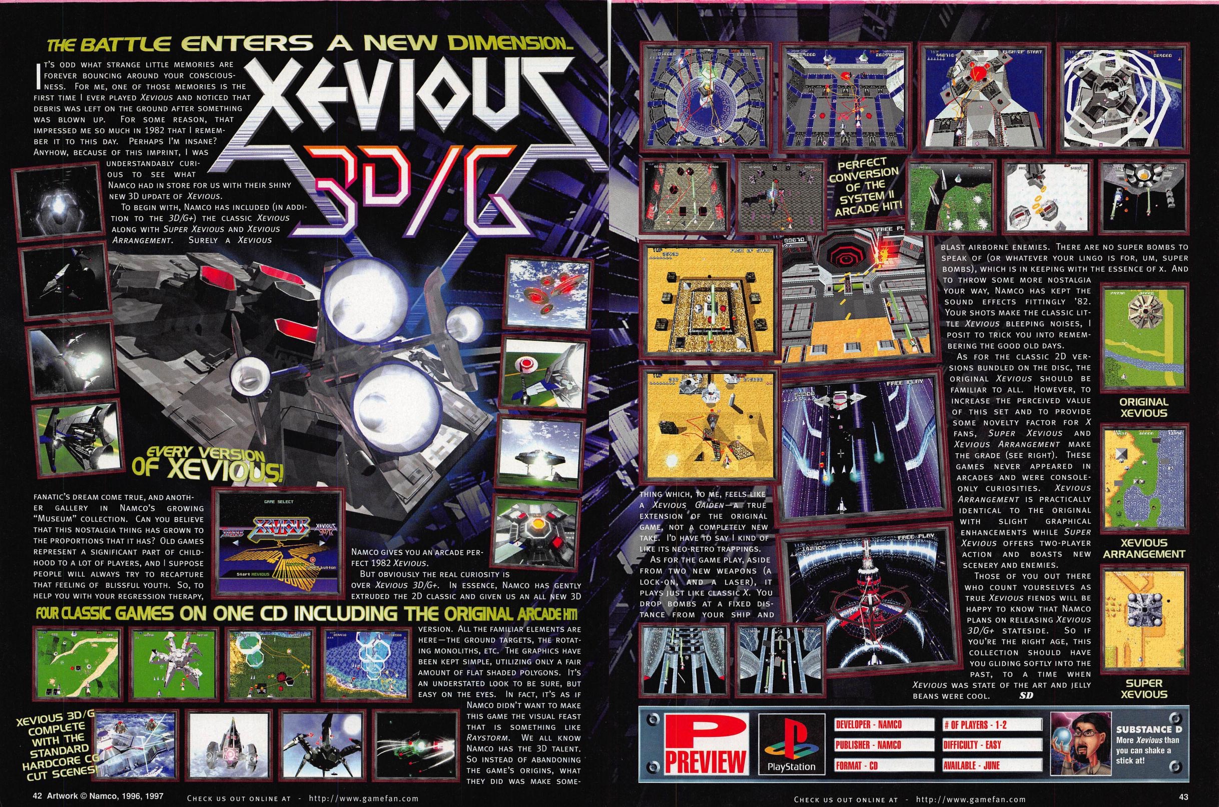 Namco's System 11 powered Xevious 3D/G from 1996 is coming to ACA